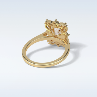 0.92 CT Cluster Engagement Ring Featuring Emerald Moissanite