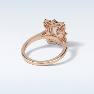 0.92 CT Cluster Engagement Ring Featuring Emerald Moissanite