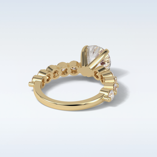 2.2 Pave Engagement Ring Featuring Round Moissanite