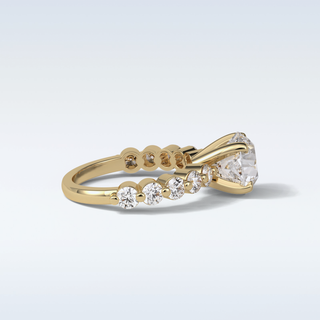 2.2 Pave Engagement Ring Featuring Round Moissanite