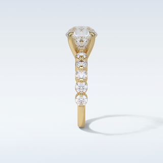 2.2 Pave Engagement Ring Featuring Round Moissanite