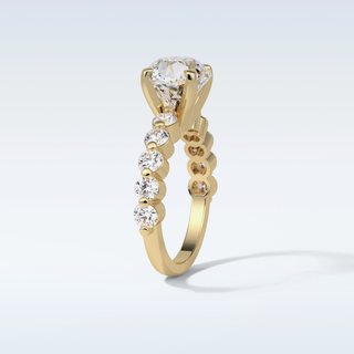 2.2 Pave Engagement Ring Featuring Round Moissanite