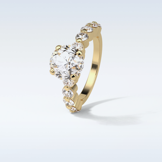 2.2 Pave Engagement Ring Featuring Round Moissanite