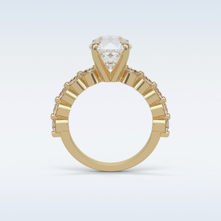 2.2 Pave Engagement Ring Featuring Round Moissanite