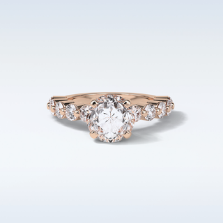 2.2 Pave Engagement Ring Featuring Round Moissanite