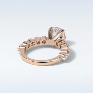 2.2 Pave Engagement Ring Featuring Round Moissanite