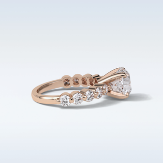 2.2 Pave Engagement Ring Featuring Round Moissanite