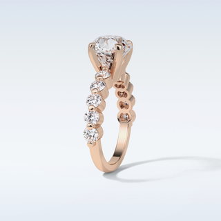 2.2 Pave Engagement Ring Featuring Round Moissanite