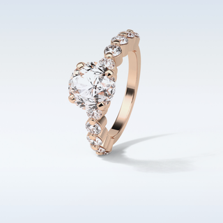 2.2 Pave Engagement Ring Featuring Round Moissanite