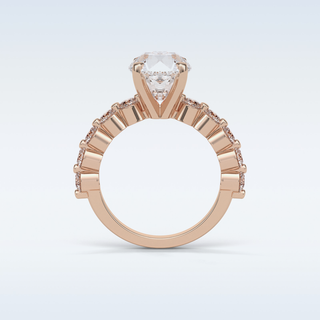 2.2 Pave Engagement Ring Featuring Round Moissanite