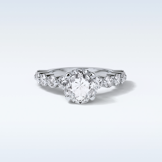 2.2 Pave Engagement Ring Featuring Round Moissanite