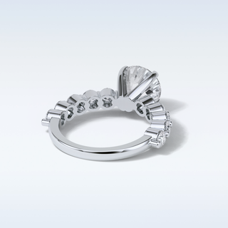 2.2 Pave Engagement Ring Featuring Round Moissanite