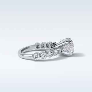 2.2 Pave Engagement Ring Featuring Round Moissanite