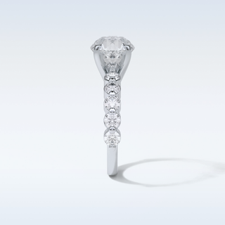 2.2 Pave Engagement Ring Featuring Round Moissanite