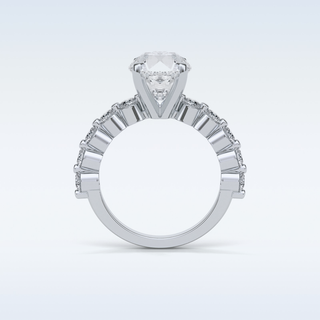 2.2 Pave Engagement Ring Featuring Round Moissanite