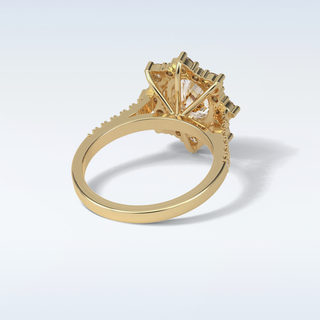 1.91 Cluster Engagement Ring Featuring Oval Moissanite