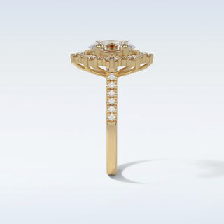 1.91 Cluster Engagement Ring Featuring Oval Moissanite