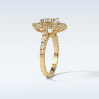 1.91 Cluster Engagement Ring Featuring Oval Moissanite