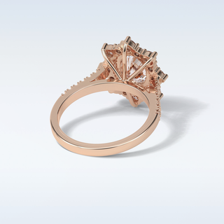 1.91 Cluster Engagement Ring Featuring Oval Moissanite