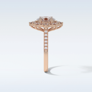 1.91 Cluster Engagement Ring Featuring Oval Moissanite