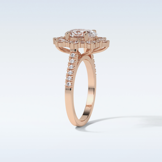 1.91 Cluster Engagement Ring Featuring Oval Moissanite