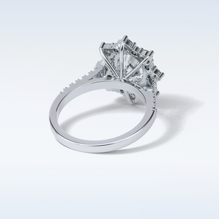 1.91 Cluster Engagement Ring Featuring Oval Moissanite