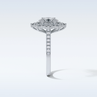1.91 Cluster Engagement Ring Featuring Oval Moissanite