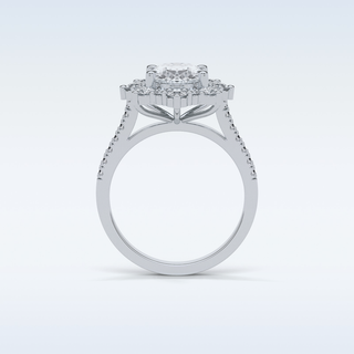 1.91 Cluster Engagement Ring Featuring Oval Moissanite