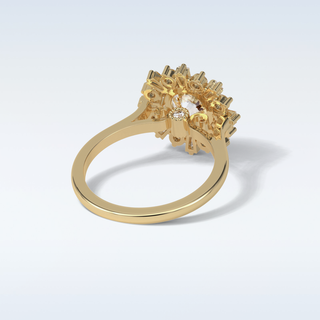 1.35 Cluster Engagement Ring Featuring Round Moissanite