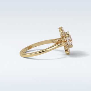 1.35 Cluster Engagement Ring Featuring Round Moissanite