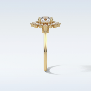 1.35 Cluster Engagement Ring Featuring Round Moissanite