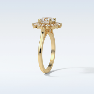 1.35 Cluster Engagement Ring Featuring Round Moissanite