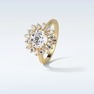 1.35 Cluster Engagement Ring Featuring Round Moissanite