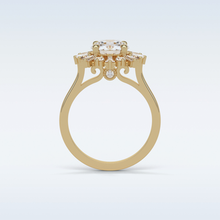1.35 Cluster Engagement Ring Featuring Round Moissanite