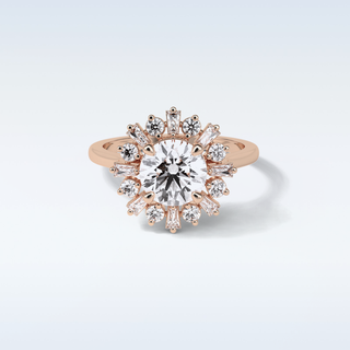 1.35 Cluster Engagement Ring Featuring Round Moissanite