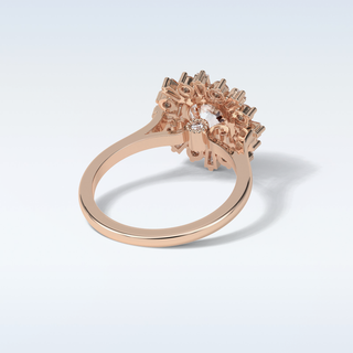 1.35 Cluster Engagement Ring Featuring Round Moissanite