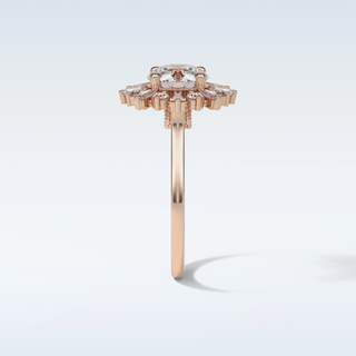 1.35 Cluster Engagement Ring Featuring Round Moissanite