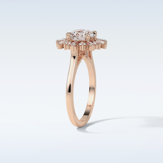 1.35 Cluster Engagement Ring Featuring Round Moissanite