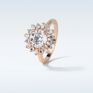1.35 Cluster Engagement Ring Featuring Round Moissanite