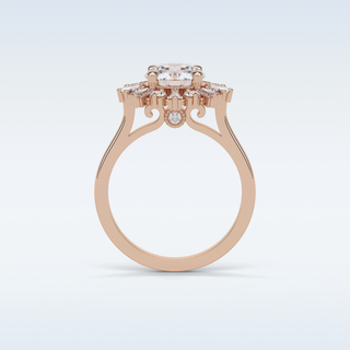 1.35 Cluster Engagement Ring Featuring Round Moissanite