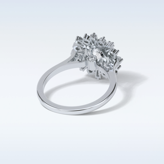 1.35 Cluster Engagement Ring Featuring Round Moissanite