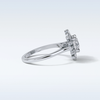 1.35 Cluster Engagement Ring Featuring Round Moissanite