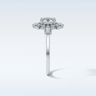 1.35 Cluster Engagement Ring Featuring Round Moissanite