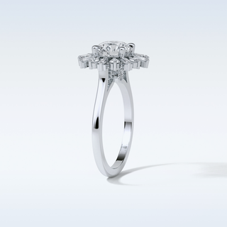 1.35 Cluster Engagement Ring Featuring Round Moissanite