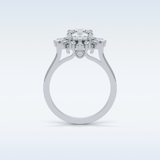 1.35 Cluster Engagement Ring Featuring Round Moissanite