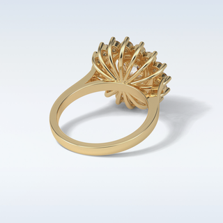 1 Double Halo Engagement Ring Featuring Round Moissanite