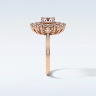 1 Double Halo Engagement Ring Featuring Round Moissanite