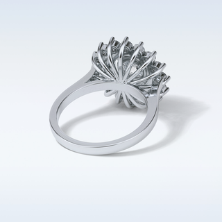 1 Double Halo Engagement Ring Featuring Round Moissanite