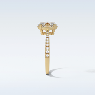 1.60 Pave Engagement Ring Featuring Oval Moissanite