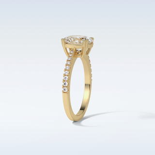 1.60 Pave Engagement Ring Featuring Oval Moissanite